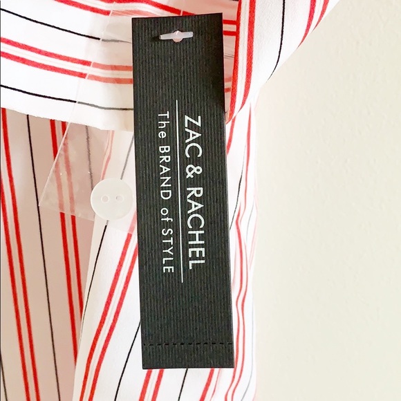 Zac & Rachel Shangri Stripe Button Down Red Small - Picture 5 of 8